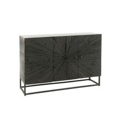 BUFFET BLACK WOOD CUT IRON - CABINETS, SHELVES